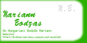 mariann bodzas business card